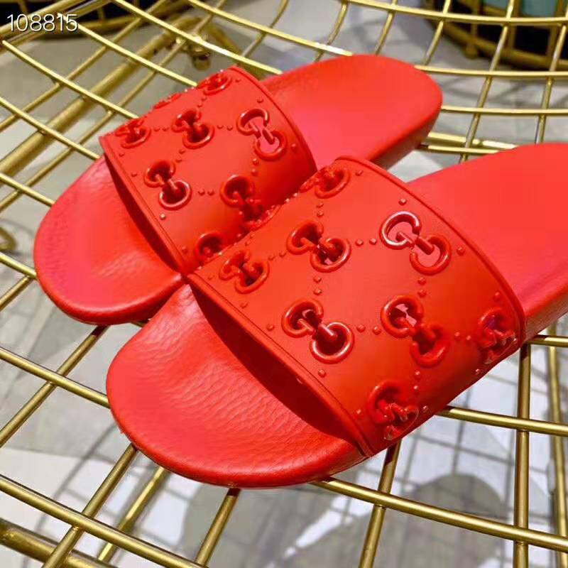 G*u*i women rubber gg slide sandal-red