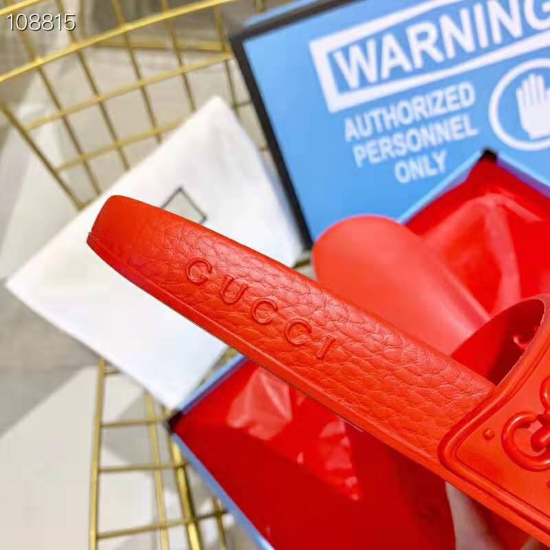 G*u*i women rubber gg slide sandal-red