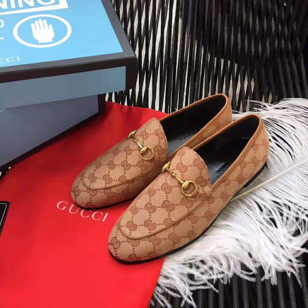 G*u*i unisex jordaan gg velvet loafer-brown