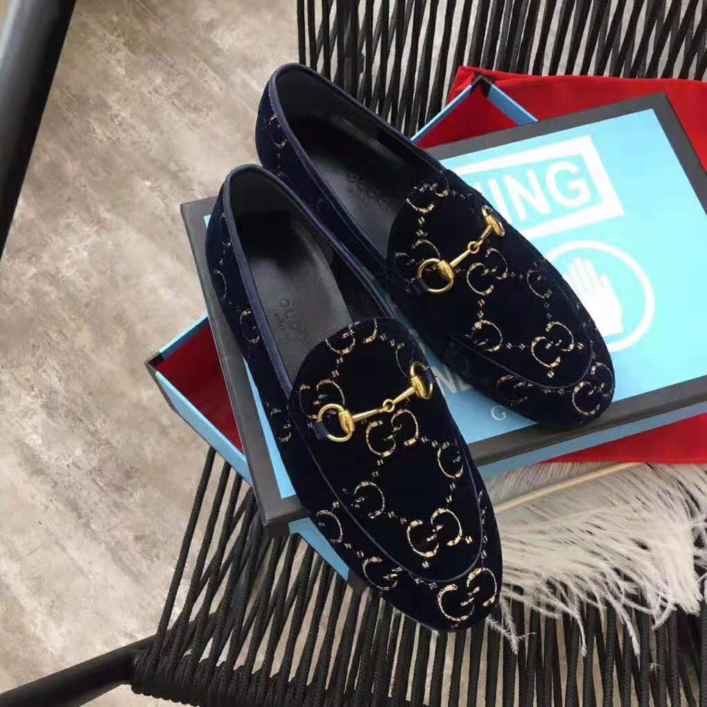 G*u*i unisex jordaan gg velvet loafer-navy