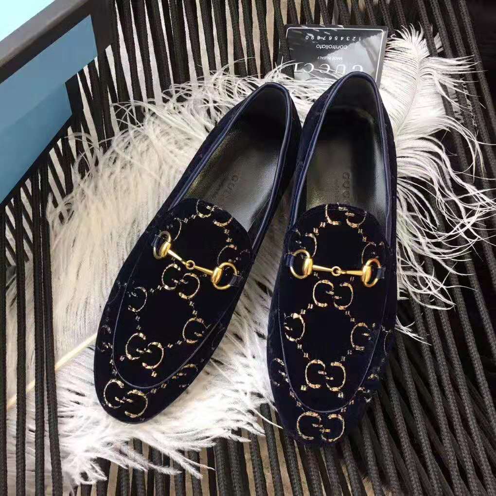 G*u*i unisex jordaan gg velvet loafer-navy