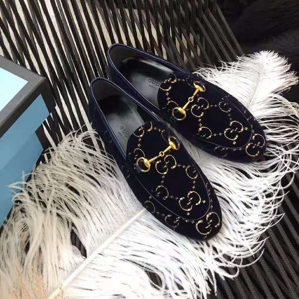 G*u*i unisex jordaan gg velvet loafer-navy