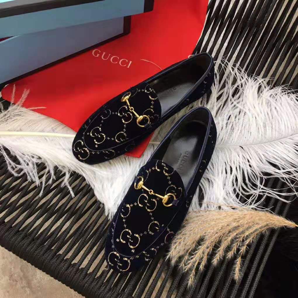 G*u*i unisex jordaan gg velvet loafer-navy