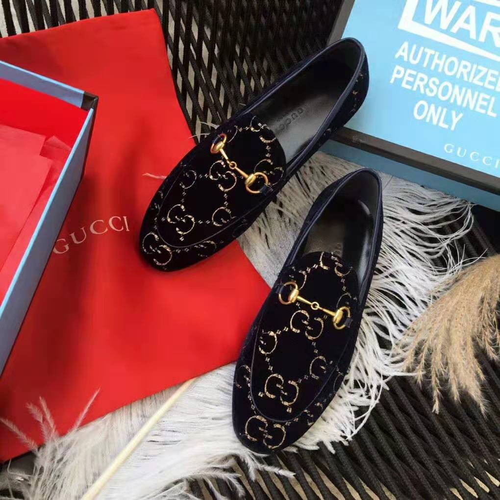 G*u*i unisex jordaan gg velvet loafer-navy