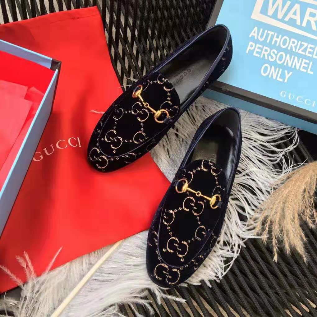 G*u*i unisex jordaan gg velvet loafer-navy