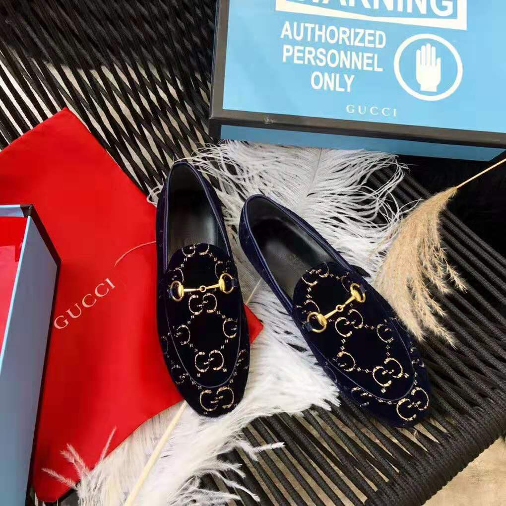 G*u*i unisex jordaan gg velvet loafer-navy