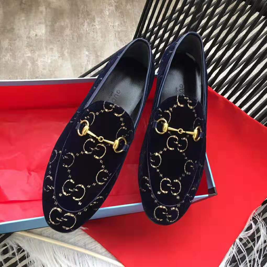 G*u*i unisex jordaan gg velvet loafer-navy