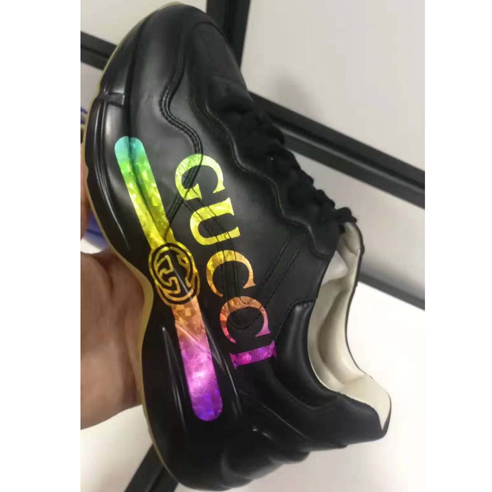 G*u*i unisex rhyton G*u*i logo leather sneaker-black