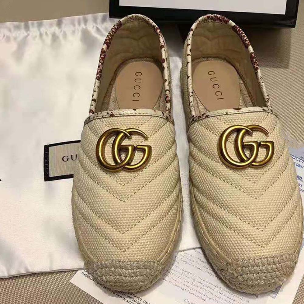 G*u*i women chevron raffia espadrille with double g-sandy