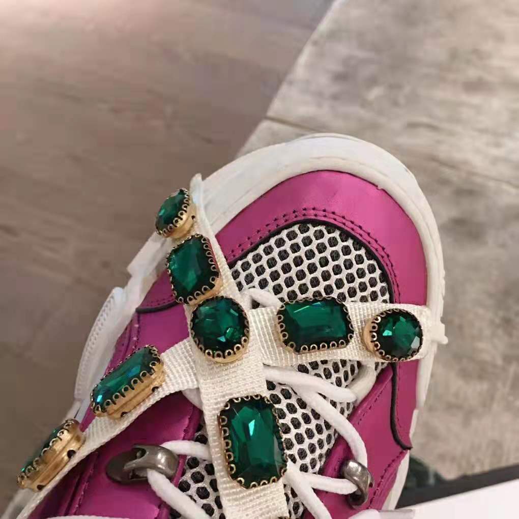 G*u*i women flashtrek sneaker with removable crystals 5.6cm height-pink