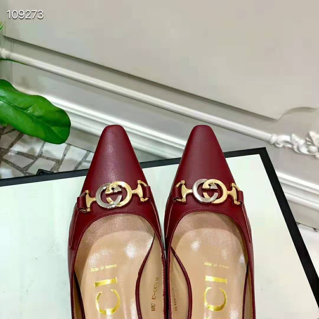 G*u*i women zumi leather slide 4.6 cm height-maroon
