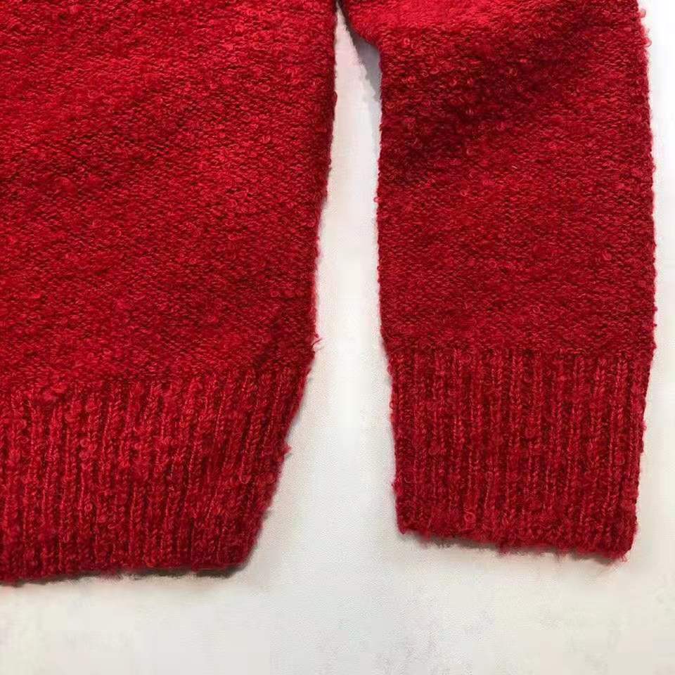 Chanel Women Pullover Wool and Mixed Fibers & Cashmere Sweater-Red
