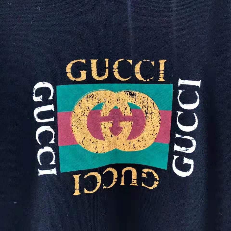 G*u*i men oversize sweatshirt with G*u*i logo in 100% cotton-black