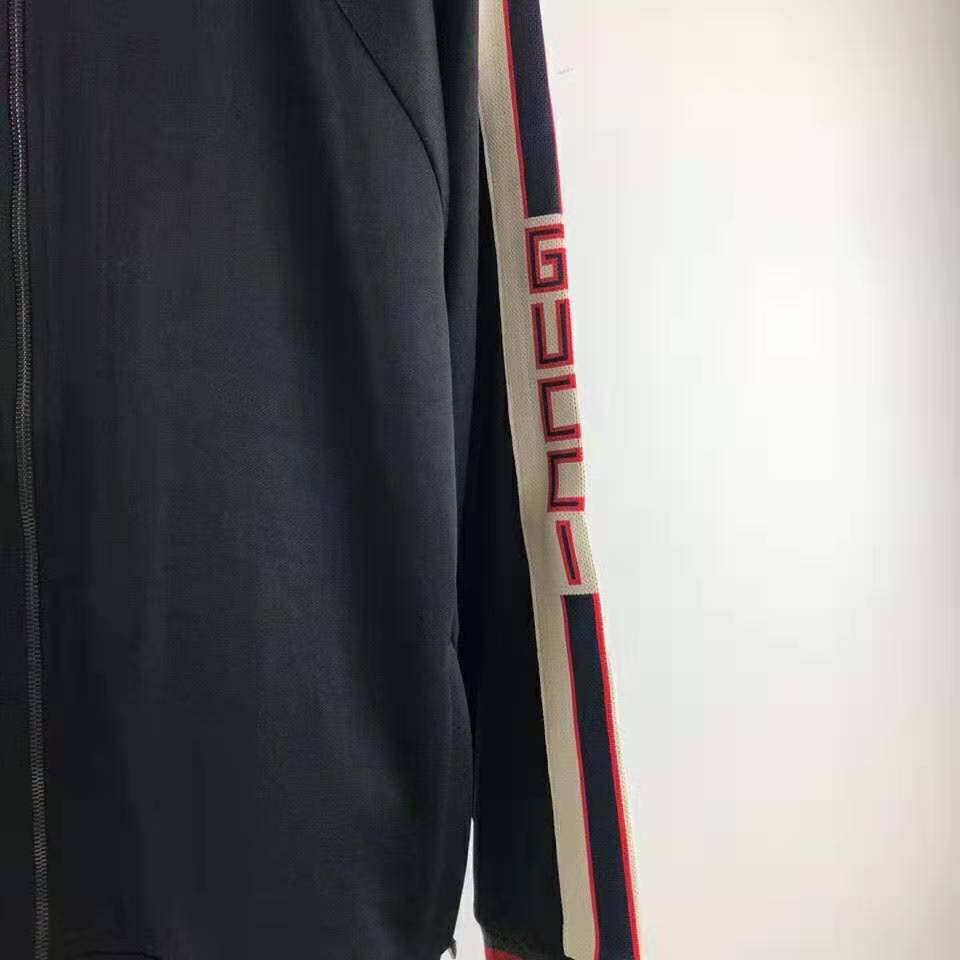 G*u*i men technical jersey jacket-black