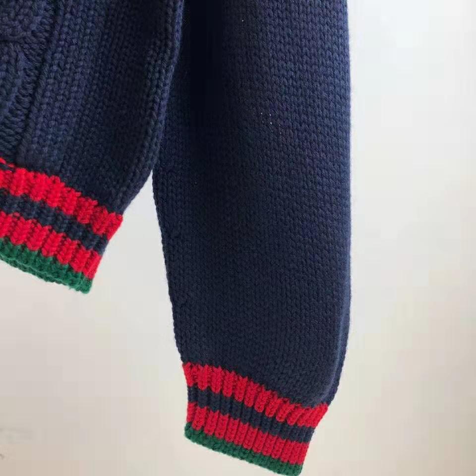 G*u*i women oversize cable knit cardigan sweater-navy