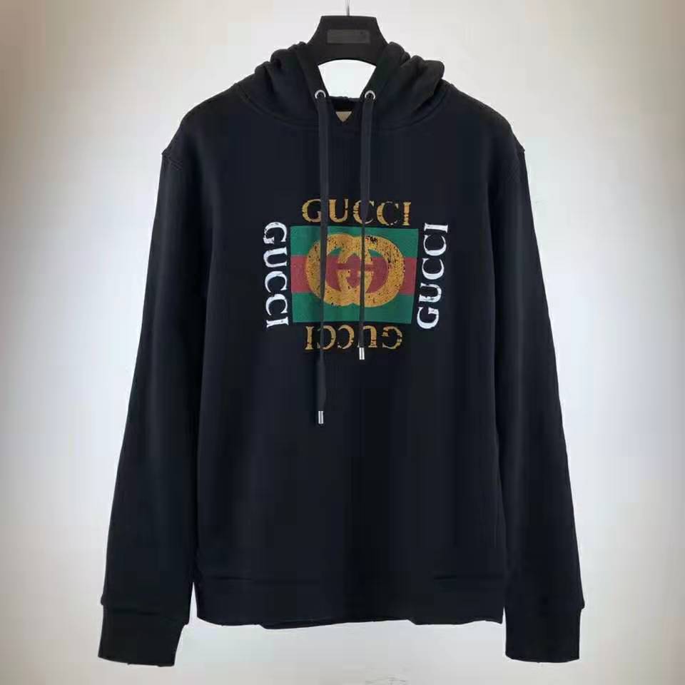G*u*i women oversize sweatshirt with G*u*i logo in 100% cotton-black