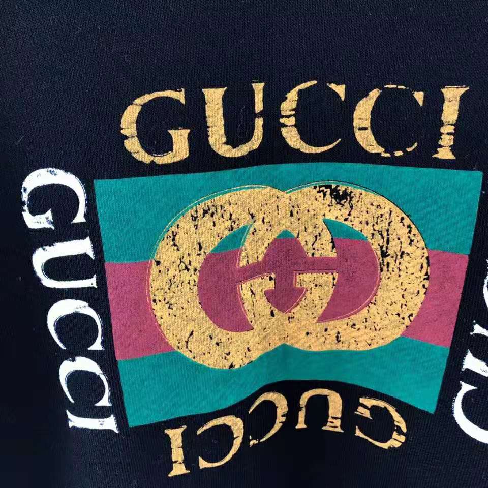 G*u*i women oversize sweatshirt with G*u*i logo in 100% cotton-black