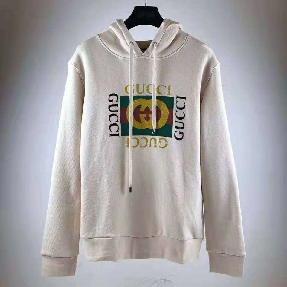 G*u*i women oversize sweatshirt with G*u*i logo in 100% cotton-white