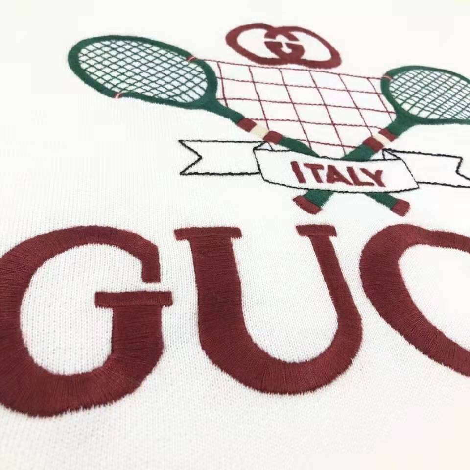 G*u*i women oversize sweatshirt with G*u*i tennis in 100% cotton-white