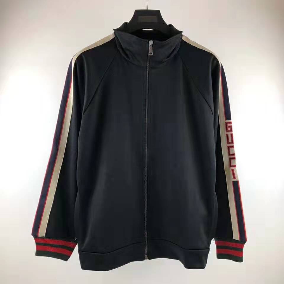 G*u*i women technical jersey jacket-black