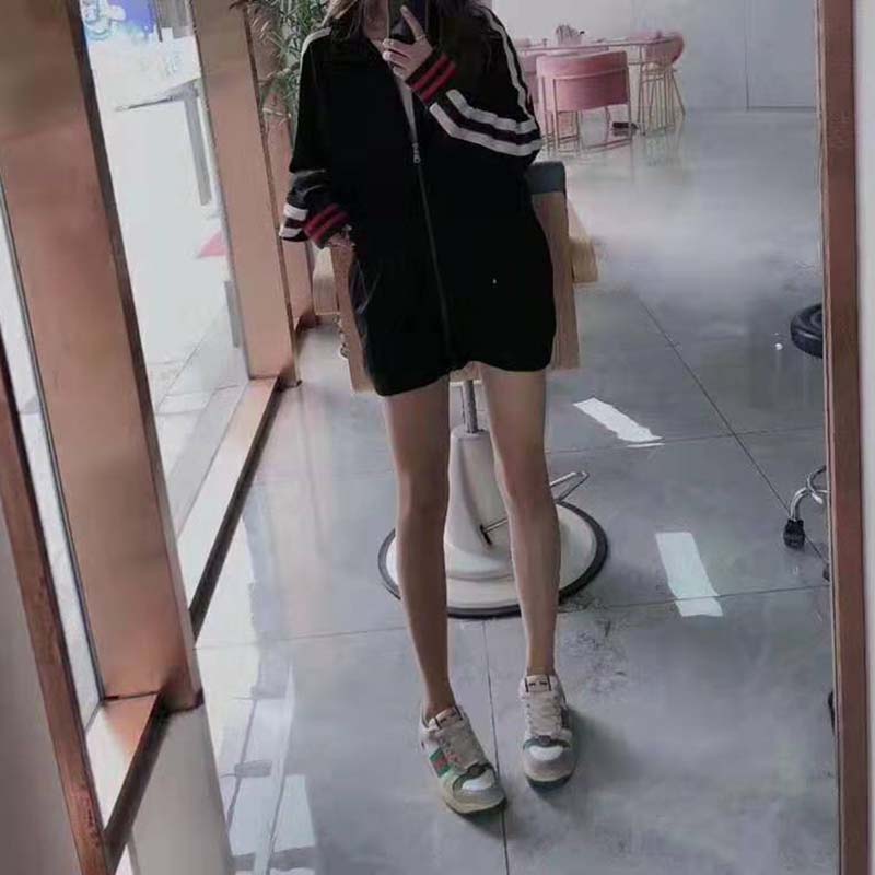 G*u*i women technical jersey jacket-black