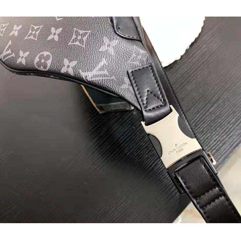 Louis Vuitton LV Men Discovery Bumbag in Monogram Eclipse Canvas-Grey