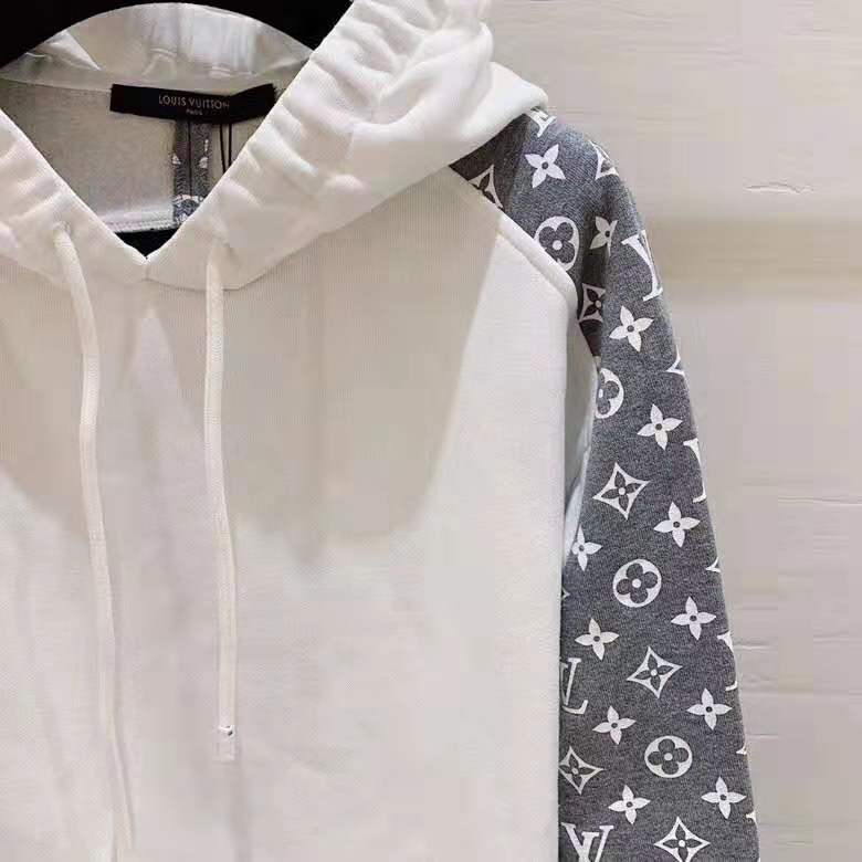 Louis Vuitton LV Men Monogram Circle Cut Hoodie in 100% Cotton-Grey