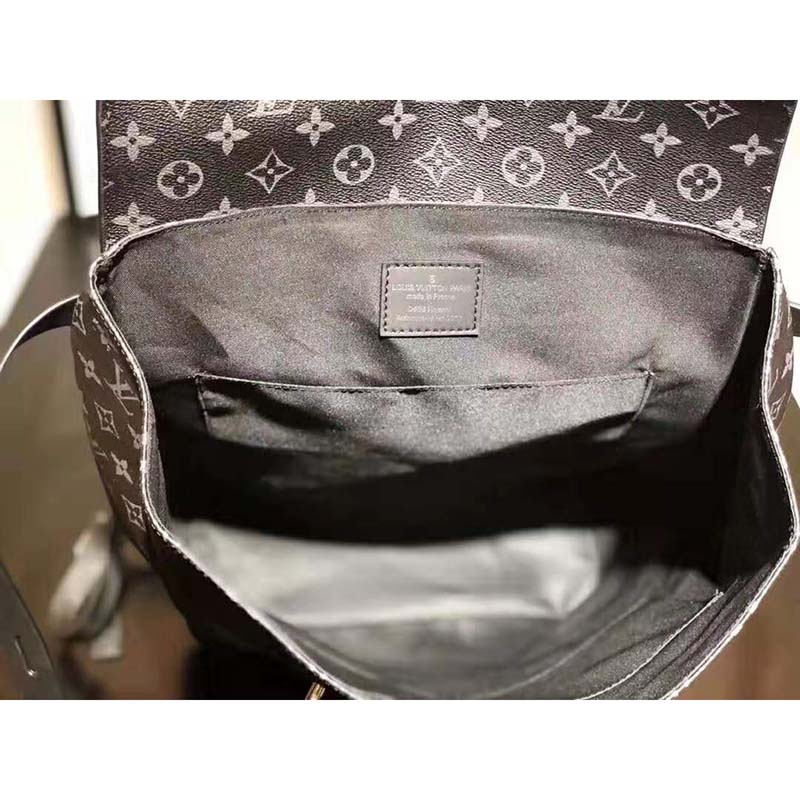 Louis Vuitton LV Men Steamer Backpack in Monogram Eclipse Canvas-Grey