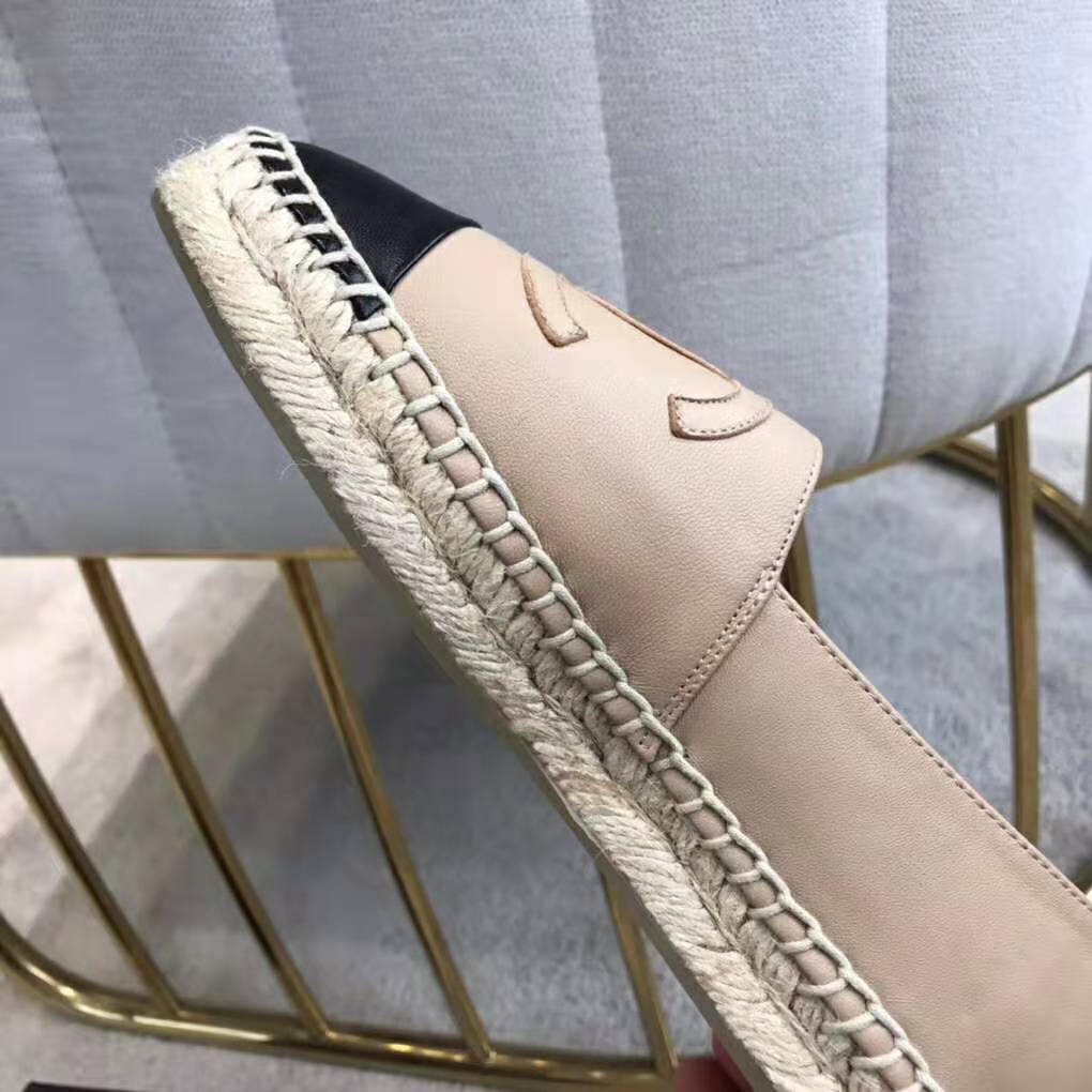 Chanel Women Espadrilles in Lambskin Leather-Beige