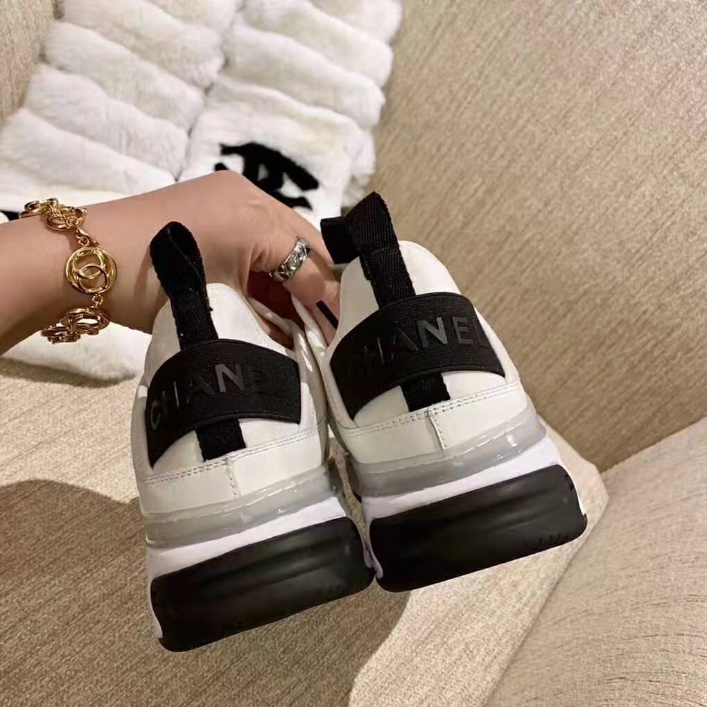 Chanel Women Sneakers in Velvet Calfskin & Mixed Fibers 1 cm Heel-Beige