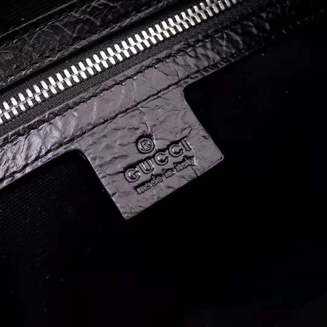 G*u*i gg men leather belt bag in black soft leather
