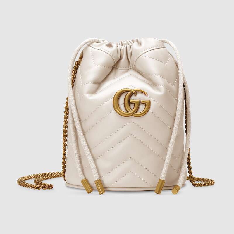 G*u*i gg women gg marmont mini bucket bag in matelassé chevron leather