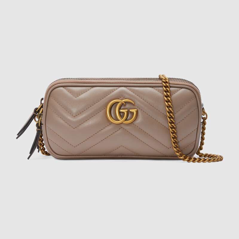 G*u*i gg women gg marmont mini chain bag in matelassé chevron leather