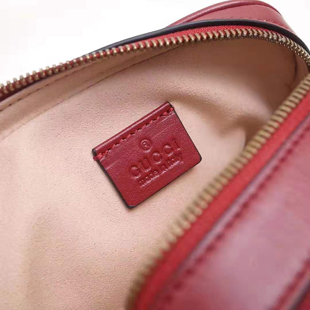 G*u*i gg women gg marmont mini shoulder bag in red matelassé leather