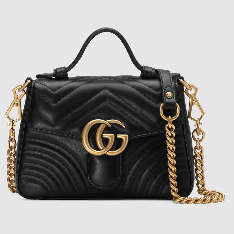 G*u*i gg women gg marmont mini top handle bag in matelassé chevron leather