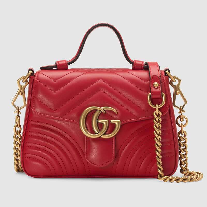 G*u*i gg women gg marmont mini top handle bag in matelassé chevron leather