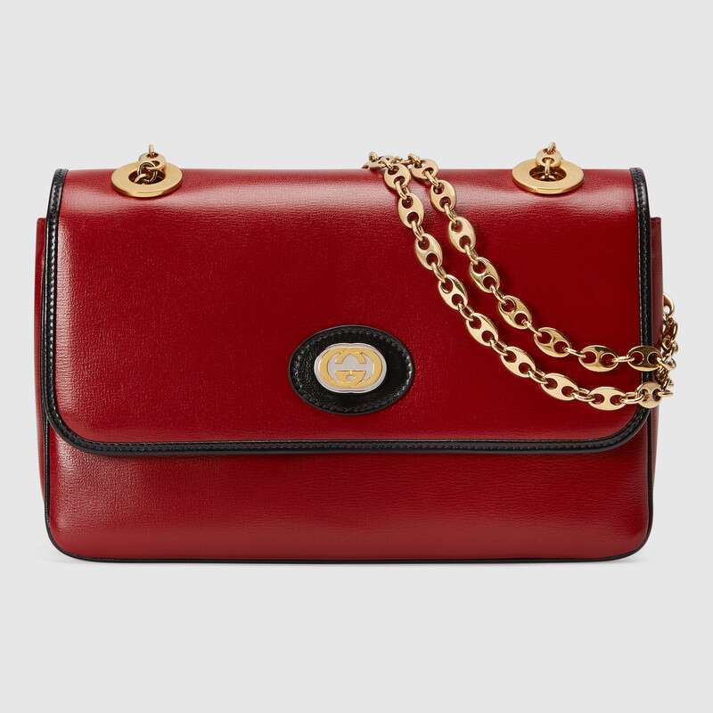 G*u*i gg women leather small shoulder bag in textured leather