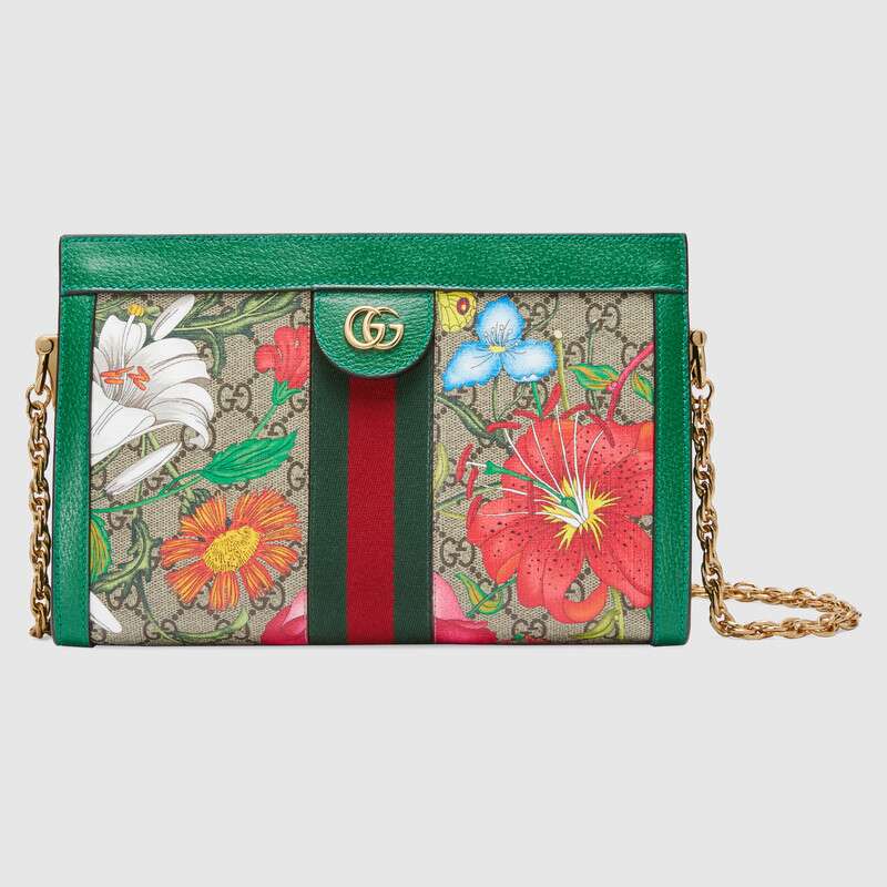 G*u*i gg women ophidia gg flora small shoulder bag in gg supreme canvas