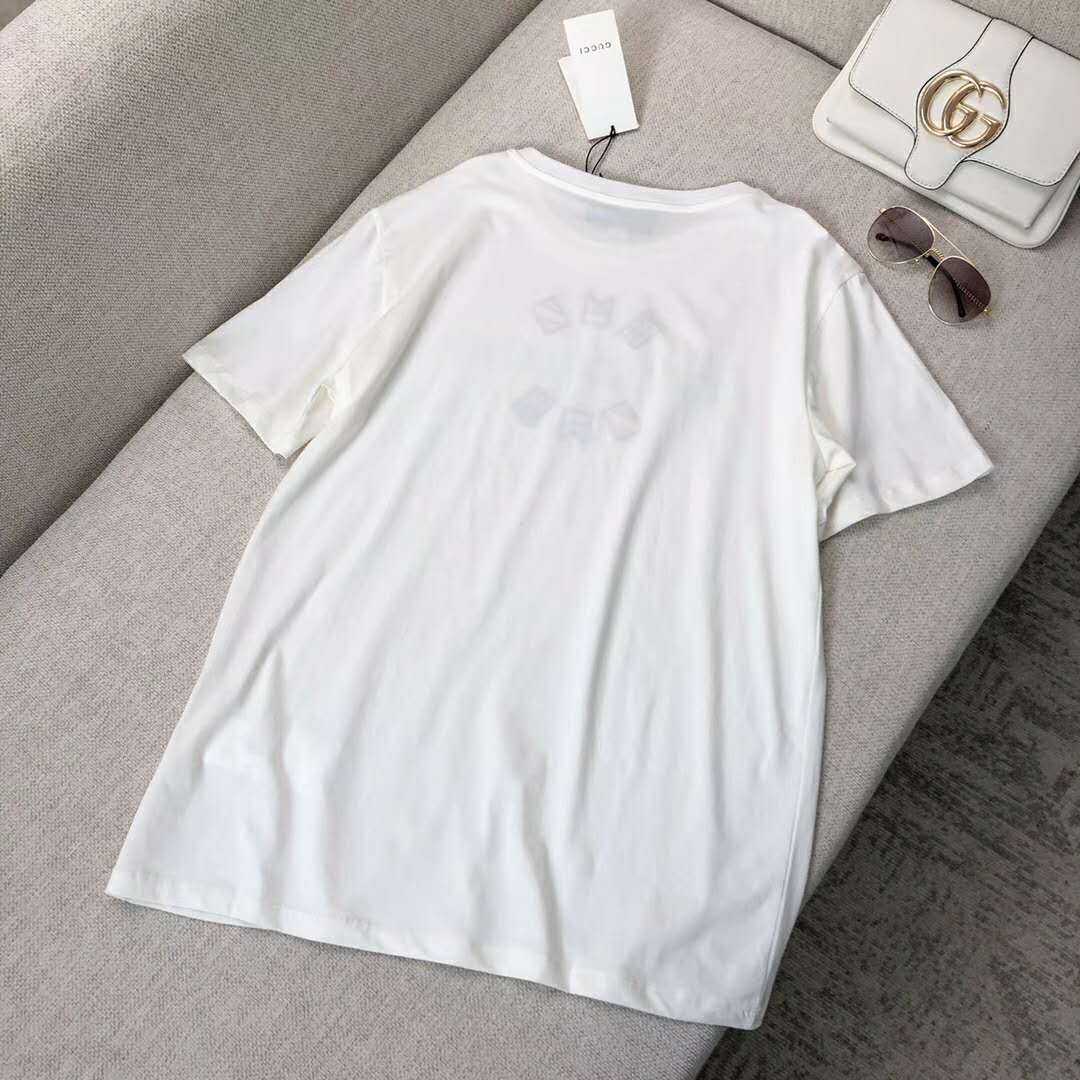 G*u*i men G*u*i band oversize print t-shirt in white cotton jersey
