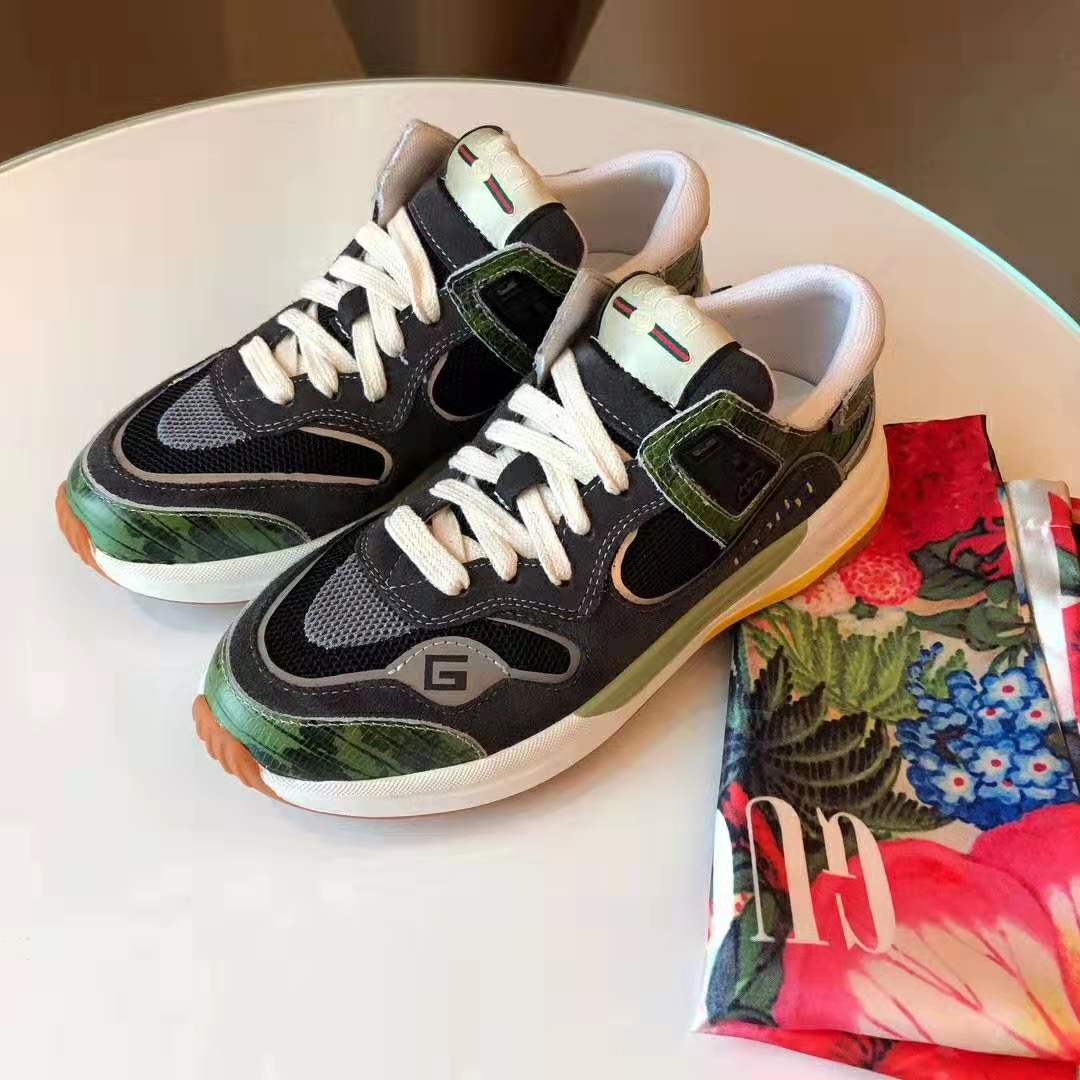 G*u*i men’s ultrapace sneaker in embroidered g detail 3 cm heel-green