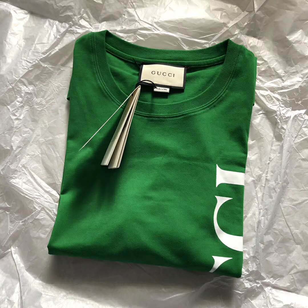 G*u*i women G*u*i print oversize t-shirt in green cotton jersey