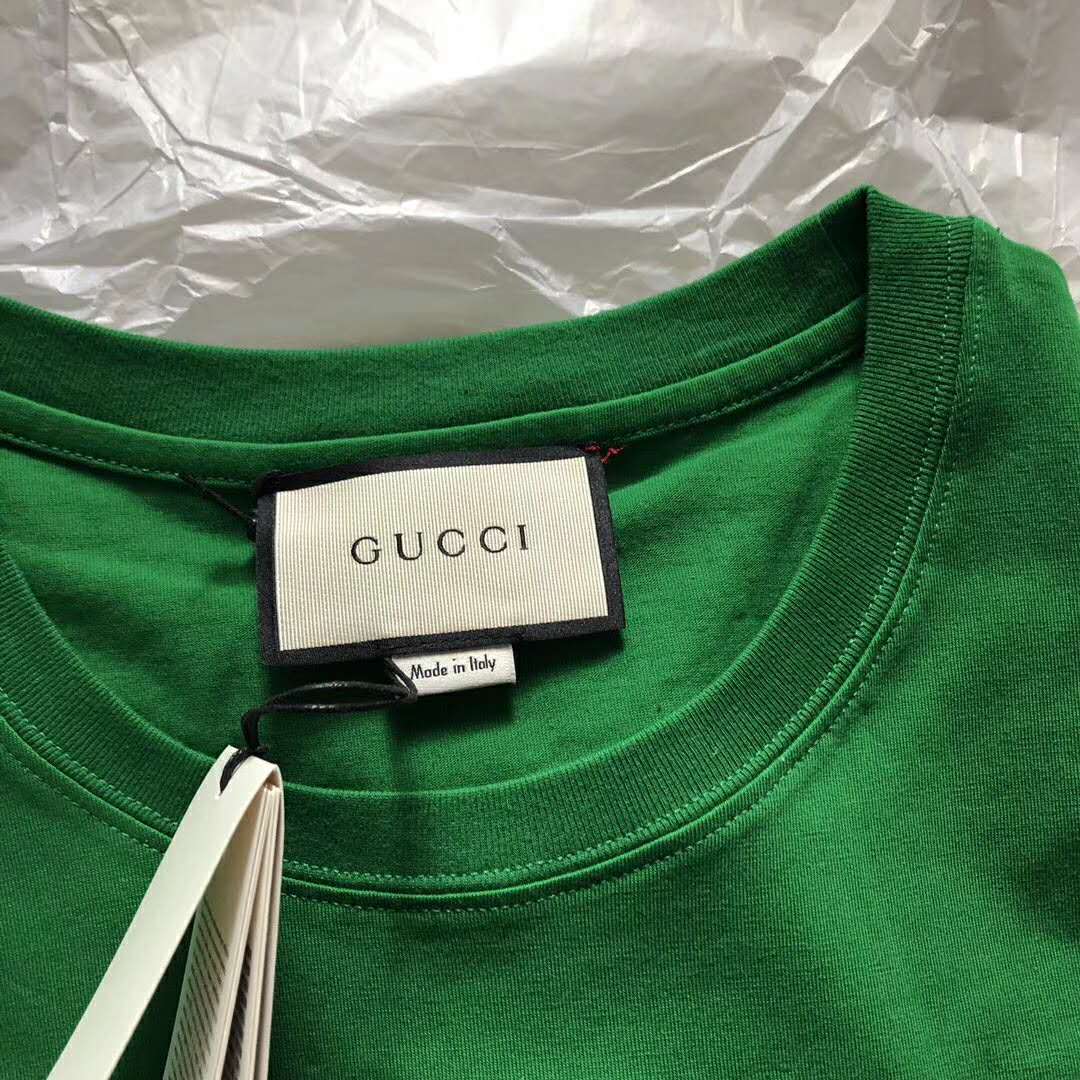 G*u*i women G*u*i print oversize t-shirt in green cotton jersey