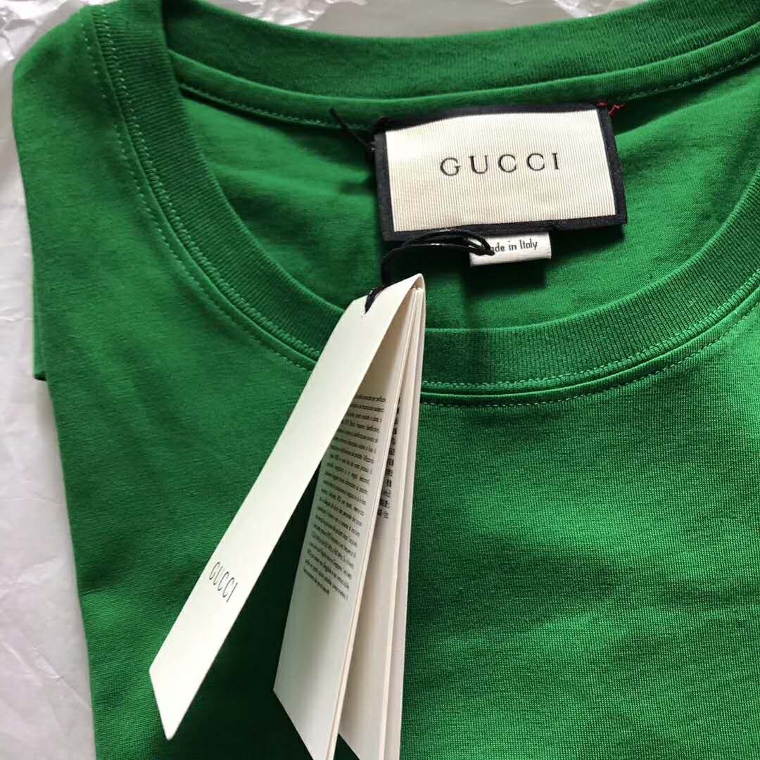 G*u*i women G*u*i print oversize t-shirt in green cotton jersey