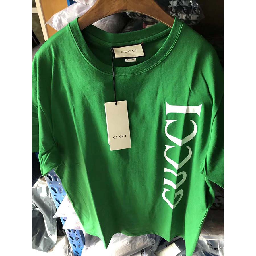 G*u*i women G*u*i print oversize t-shirt in green cotton jersey