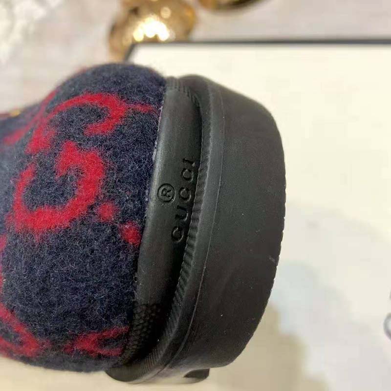 G*u*i women G*u*i zumi gg wool ankle boot in blue and red gg wool