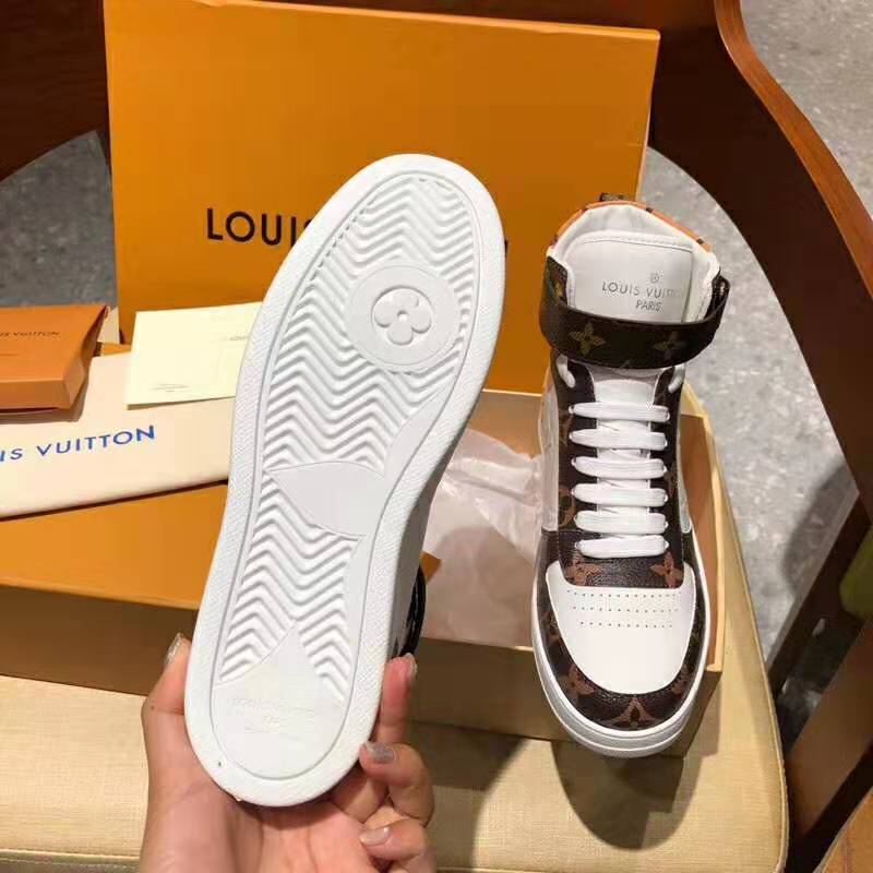 Louis Vuitton LV Unisex Boombox Sneaker Boot in Embossed Lamb Leather-Brown