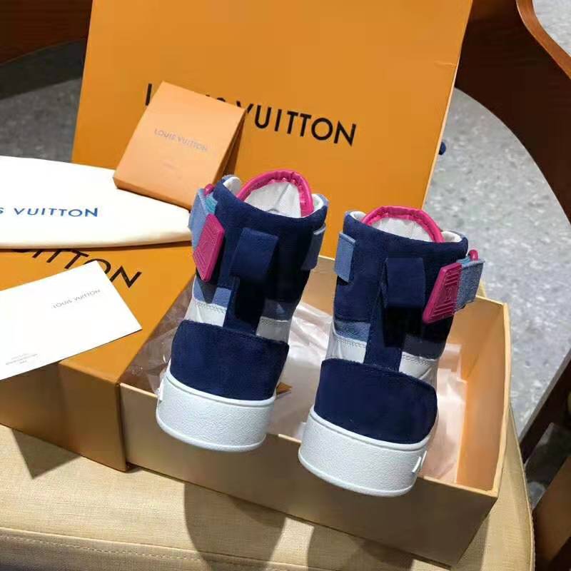 Louis Vuitton LV Unisex Boombox Sneaker Boot in Embossed Lamb Leather-Pink