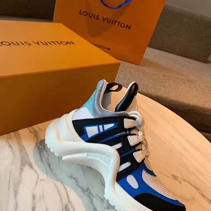 Louis Vuitton LV Unisex LV Archlight Sneaker in Calf Leather and Technical Fabric-Blue