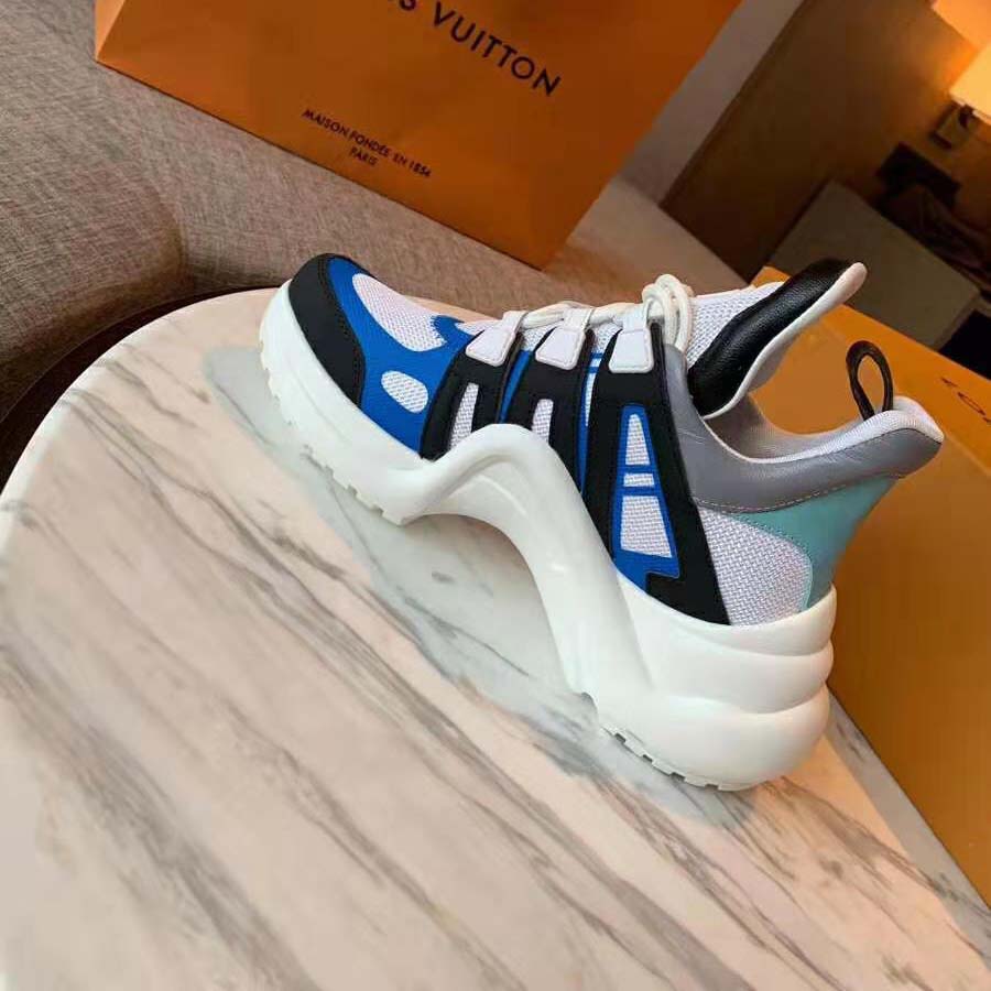 Louis Vuitton LV Unisex LV Archlight Sneaker in Calf Leather and Technical Fabric-Blue
