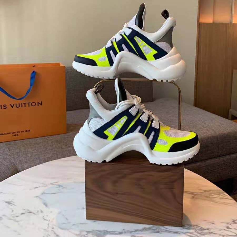 Louis Vuitton LV Unisex LV Archlight Sneaker in Technical Fabric and Monogram Canvas-Yellow